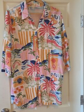 Linen  Tunic Or  Swim Cover "LABEL OF LOVE," Rayon/Linen  XL  NWT